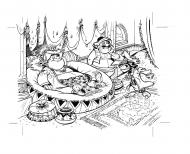 IZNOGOUD : Illustration originale de IZNOGOUD r�alis�e pour un puzzle Nathan par Jean Tabary